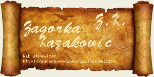 Zagorka Kazaković vizit kartica